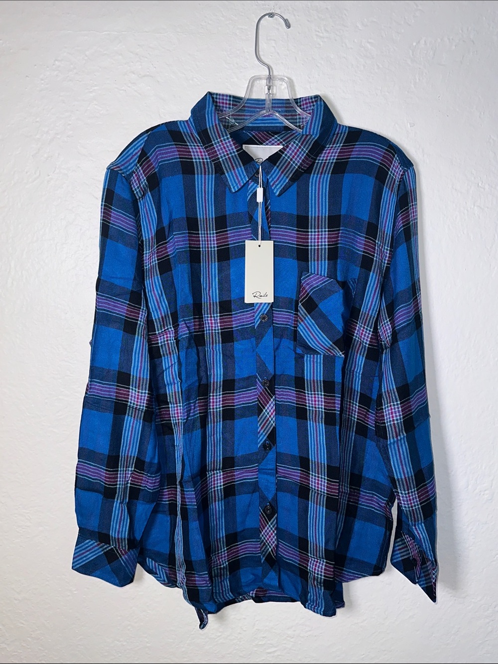 RAILS | Hunter Button Up Shirt - Cobalt Magenta - Picture 7 of 8